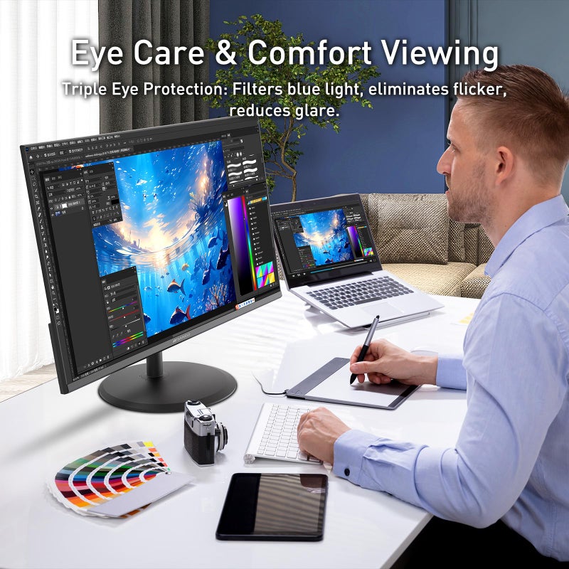 SANSUI 22 Inch 120Hz Monitor, FHD Computer Monitor 4000:1 Contrast Ratio with Adaptive Sync, HDR 100% sRGB, HDMI x 2, VESA Mount, Eye Care for Home/Office (ES-22X3AH, One HDMI Cable Included). - Image 5