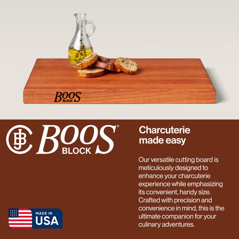 John Boos R-Board Series Rectangular Wooden Cherry Cutting Board 18â€x12â€ â€“ 1.5â€ Thick, 7-lb Reversible Butcher Block with Edge-Grain & Finger Grips â€“ Made in the USA - Image 5