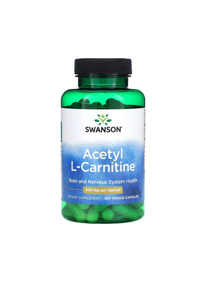 SWANSON Acetyl L-Carnitine, 500 mg, 100 Veggie Capsules