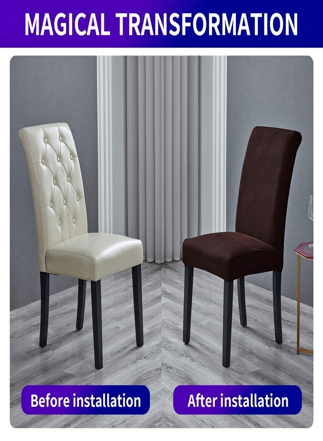Howhic Stretch Chair Covers for Dining Room Set of 6, Removable Washable Dining Room Chair Covers, Dining Chair Slipcovers Seat Protector, Great for Home and Banquet Decor (Chocolate, 6 Pack) - Image 5