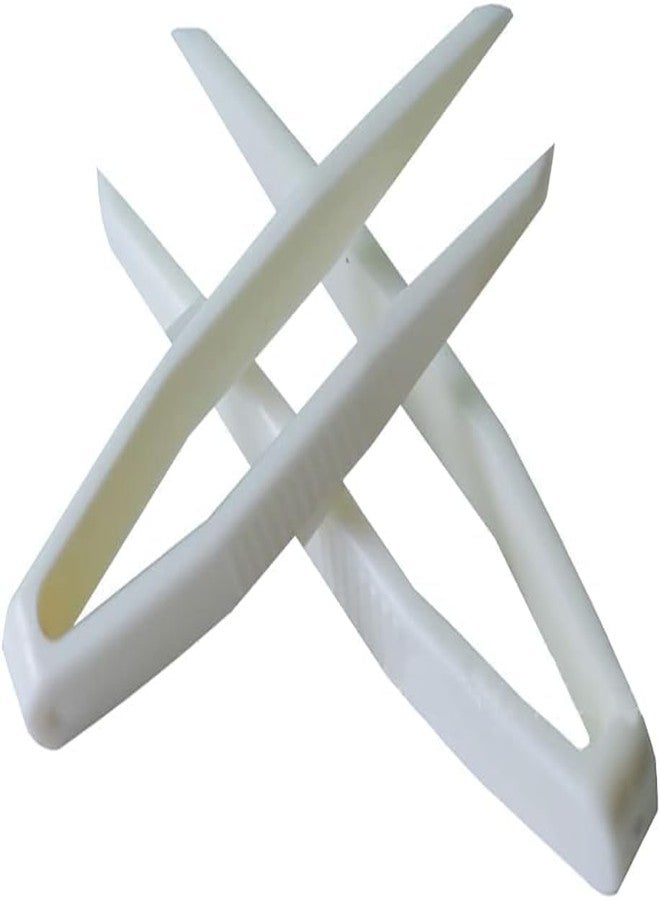 Qintreesify 50 Pcs White Mini Plastic Tweezers Contact Lens Clip Beauty Tweezers Makeup Tool Hair Removal for Double Eyelid, Ideal for Picking and Placing Beads Craft supplies - Image 1