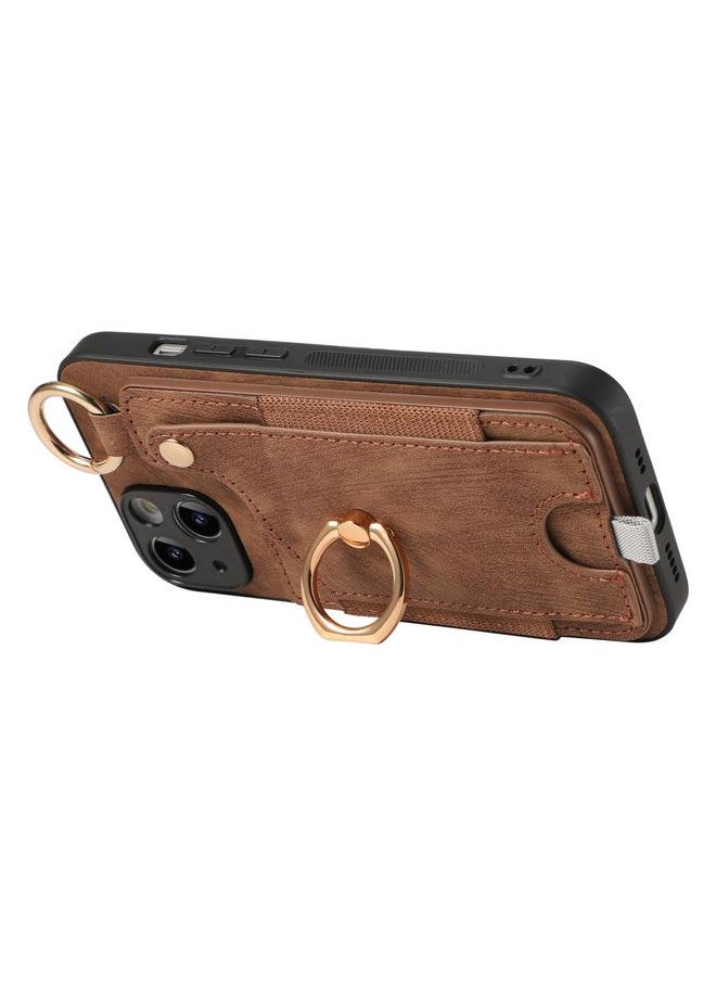 erorex Case For iPhone 14 Plus Retro Skin-feel Ring Card Bag Phone Case with Hang Loop  - Image 4