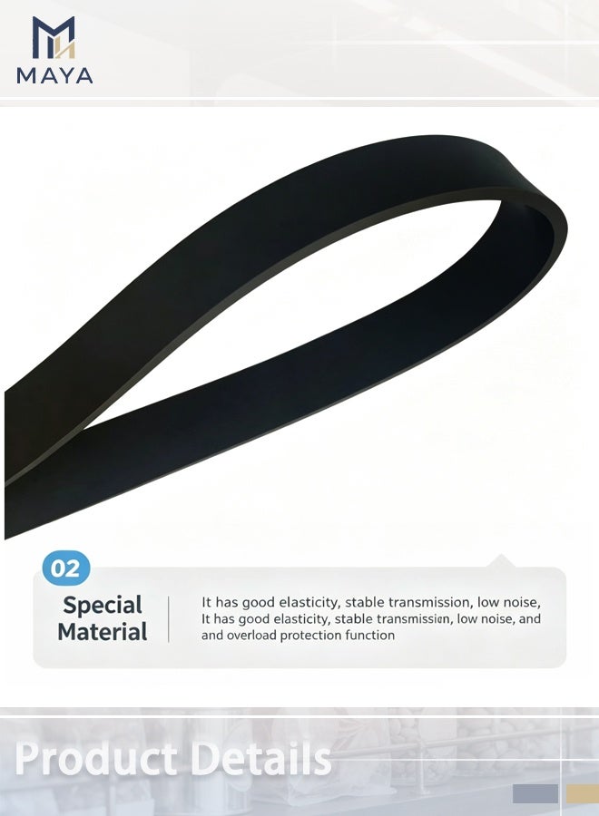 Maya Replacement Belts for Bissell 2910, 2987, 2806 PowerForce PowerBrush & TurboClean PowerBrush Lightweight Pet Carpet Cleaner, Flat Pump Belt Replace Part 1606428 (Pack of 2) - Image 4