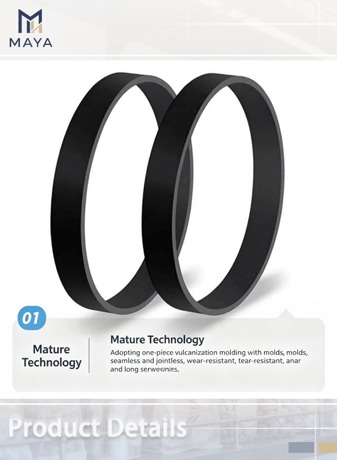 Maya Replacement Belts for Bissell 2910, 2987, 2806 PowerForce PowerBrush & TurboClean PowerBrush Lightweight Pet Carpet Cleaner, Flat Pump Belt Replace Part 1606428 (Pack of 2) - Image 3
