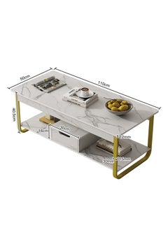 JANTENS Modern Square Coffee Table for Living Room,Marble Design Coffee Tables,End Side Tables for Bedroom Office Balcony Yard  - Image 5