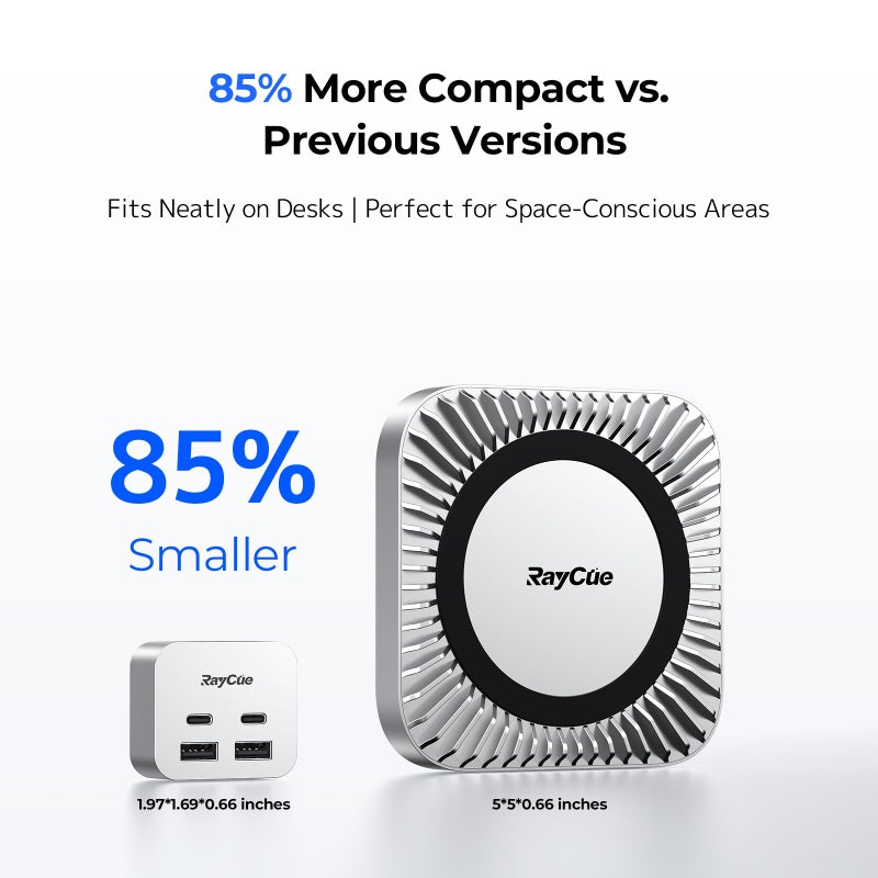 RayCue MiniPack Expansion Dock for Mac mini M4 | 6-Port USB-C Hub with Dual 10Gbps Adapters, 2 * 10G USB-C/ 2 * 10G USB-A/SD TF 3.0 Card Reader | High-Speed Data Transfer & Multi-Device Connectivity - Image 3
