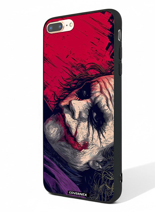 Covernex Apple iPhone 7 Plus Protective Case Cover Printed Featuring Textured Joker Portrait - Image 1