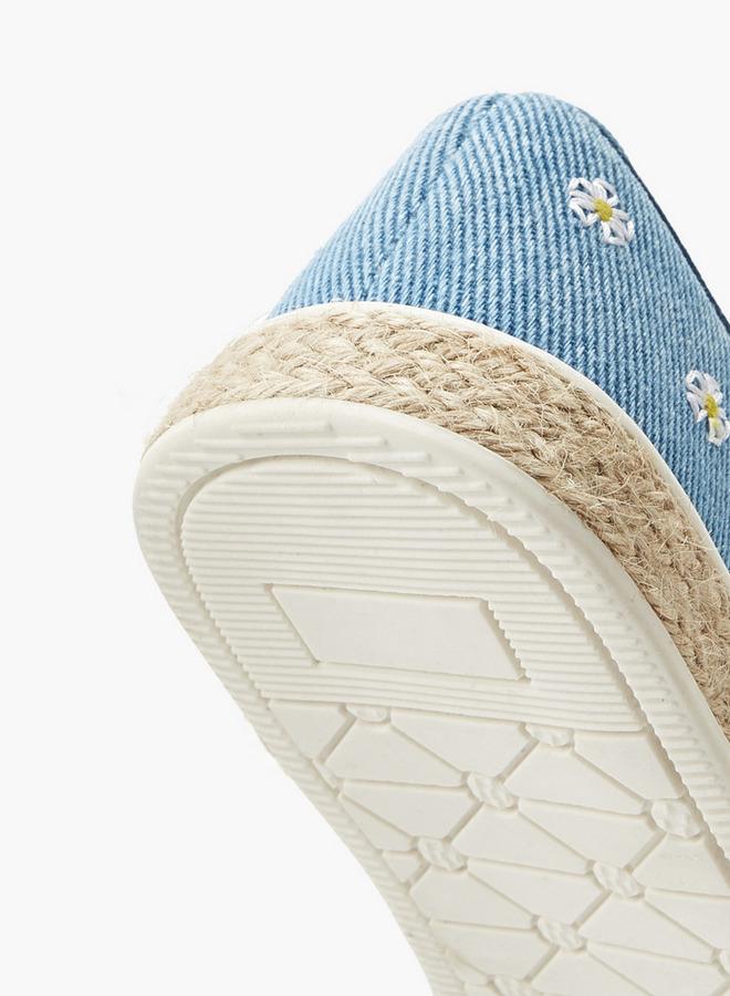 Peppermint Girls Floral Embroidered Espadrille School Sneakers - Image 5