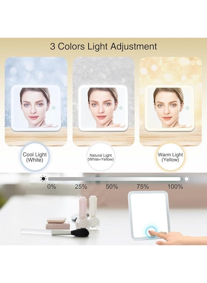 حقيبة مكياج سفر فاخرة بإضاءة LED مع مرآة، منظم مستحضرات تجميل احترافي، 3 مستويات إضاءة قابلة للتعديل، مقصورات قابلة للتعديل، جلد أسود - Image 3