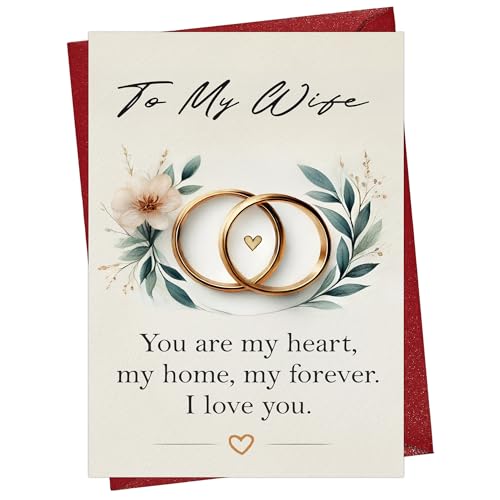 Cheerin Mothers Day Card for Wife – Romantic Love Cards for Wife, Fiance - Sentimental Mother's Day Card from Husband or Partner - Sweet Gift for Her on Mama's Day 5x8 Inch - Image 1