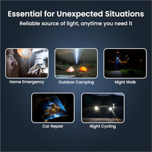 Portronics Eco Glow LED Torch Light with USB Rechargeable Battery, Dual-Brightness Levels, SOS Emergency Light Mode, Long Distance Flashlight, for Home, Outdoor, Camping, Travel (Orange) - Image 5