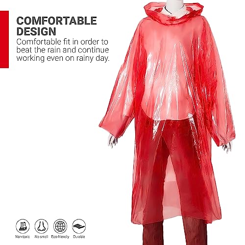 HACER Disposable Raincoat Poncho with Hood Water Resistant Rainwear Rain Suit for Outdoor Travel Men Women (Random, Pack of 6) - Image 3