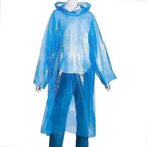 HACER Disposable Raincoat Poncho with Hood Water Resistant Rainwear Rain Suit for Outdoor Travel Men Women (Random, Pack of 6) - Image 4