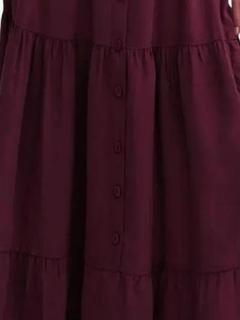Mixray Burgundy Red Mixray High Waist Maxi Skirt for Women | Best Price UAE