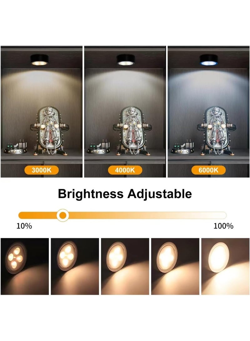 3-Pack Battery Operated Picture Light Magnetic Painting Light with 3 Lighting Modes,Remote and Dimmable Timer Art Display Light for Picture Artworking Frame Portrait,Wireless Wall Decor Puck Lights - Image 3