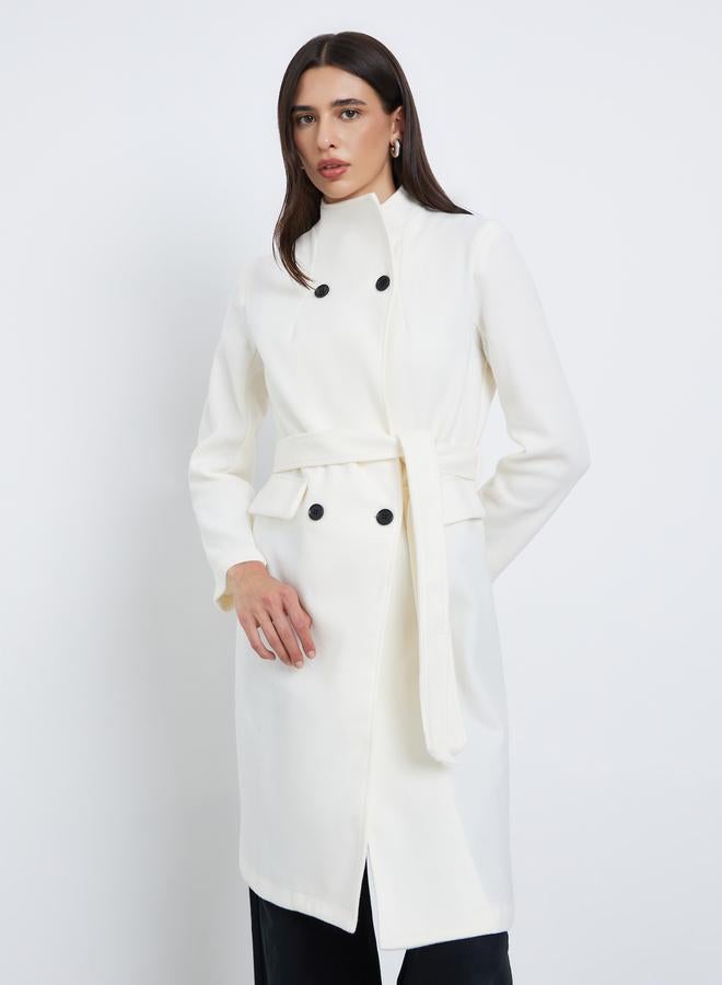 ستايلي معطف بقصة عادية مع صفين أزرار - Image 3