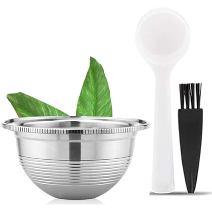 Azonee Stainless Steel Coffee Capsule  Refillable Vertuoline Capsules Compatible With Nespresso Vertuoline Gca1 And Delonghi Env135S 25OzSmall Cup Hemispherical Coffee Filter - Image 1