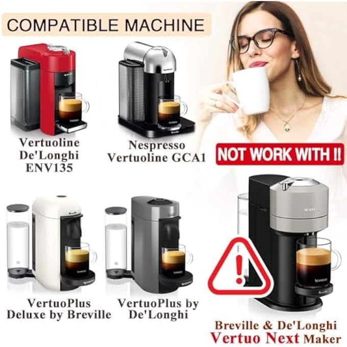 Azonee Stainless Steel Coffee Capsule  Refillable Vertuoline Capsules Compatible With Nespresso Vertuoline Gca1 And Delonghi Env135S 25OzSmall Cup Hemispherical Coffee Filter - Image 5