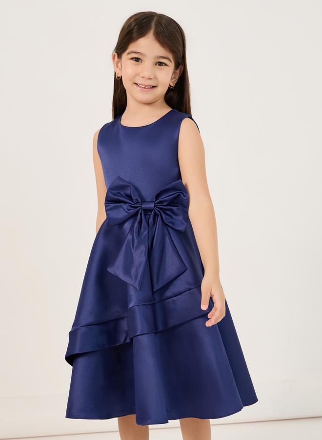 Styli Satin Bow Tiered Dress  - Image 2