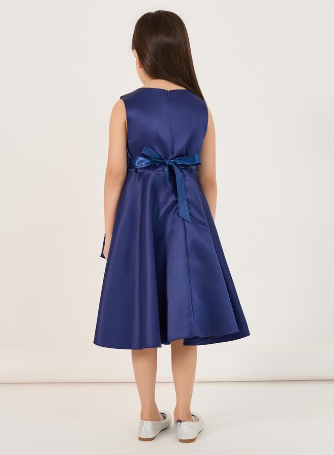 Styli Satin Bow Tiered Dress  - Image 4