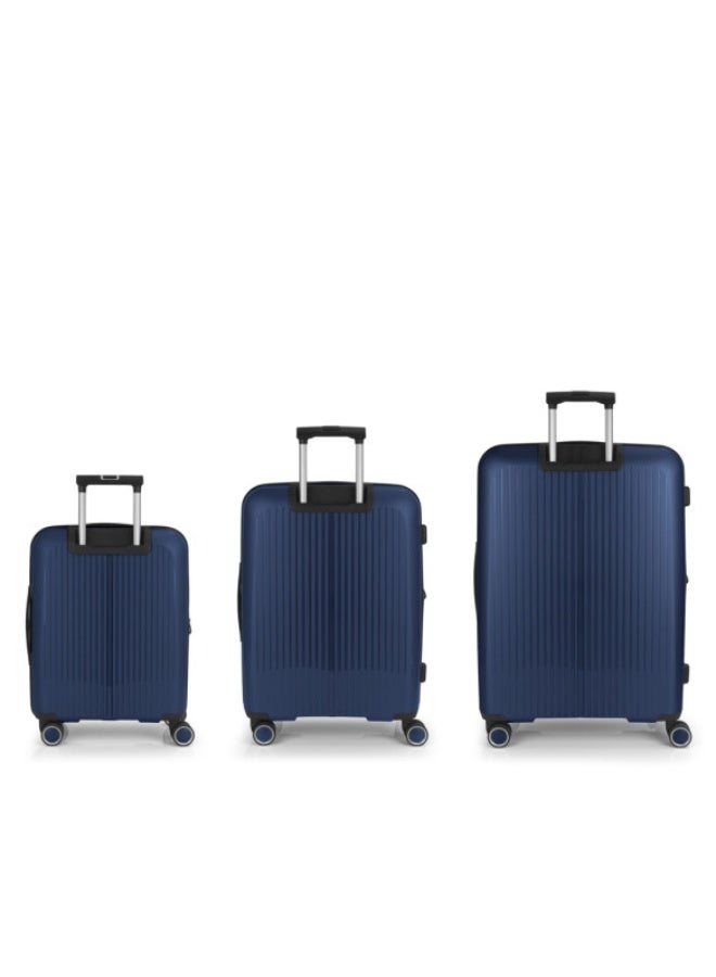 GABOL Brooklyn Hardside Luggage on Wheels for Unisex | Ultra Lightweight ABS with 4 Spinner Wheels | Color Blue - Image 3