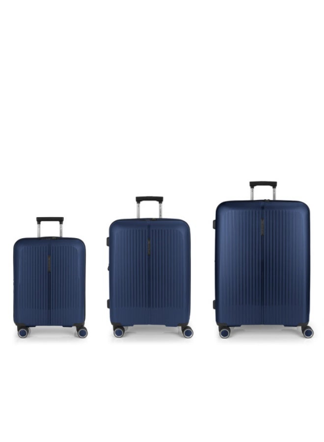 GABOL Brooklyn Hardside Luggage on Wheels for Unisex | Ultra Lightweight ABS with 4 Spinner Wheels | Color Blue - Image 1