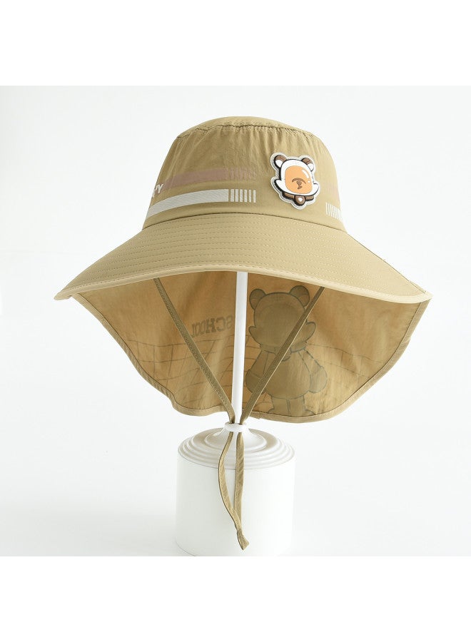 Bumblebee kids Sun Hat For Boys, Windproof Outdoor Cap With Neck Cover For Sun Protection - Image 2