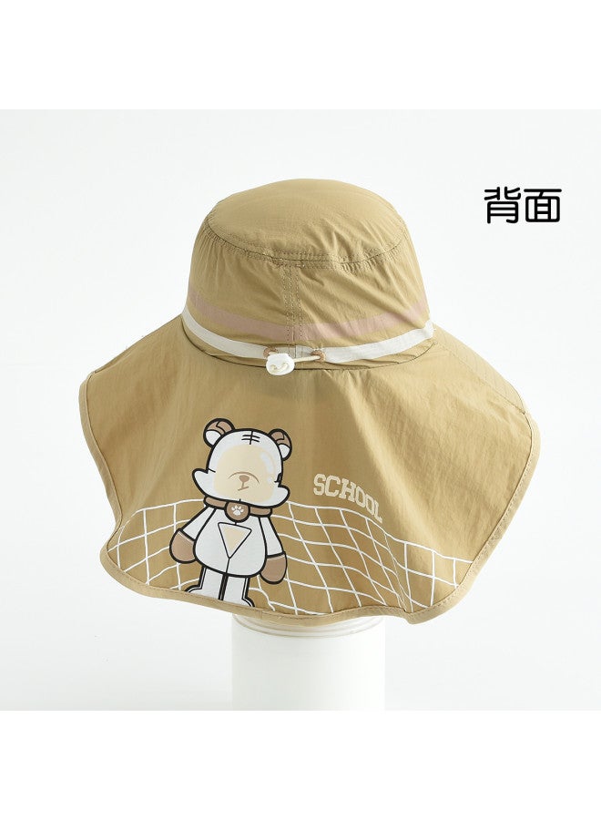 Bumblebee kids Sun Hat For Boys, Windproof Outdoor Cap With Neck Cover For Sun Protection - Image 3
