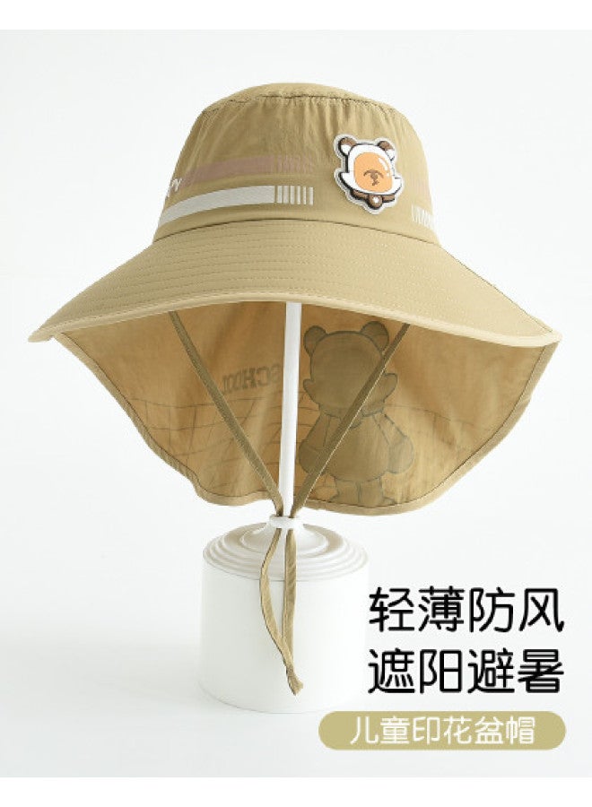 Bumblebee kids Sun Hat For Boys, Windproof Outdoor Cap With Neck Cover For Sun Protection - Image 1