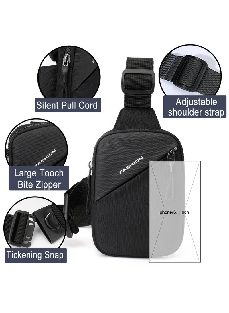 Zikra Sling Bag Waterproof Crossbody Bag Casual Phone Chest Bag Men Small Crossbody Bag Women Fanny Packs Casual Phone Chest Bag Waterproof Slim Personal Pocket Bag Backpack for Travelling Hiking - Image 4