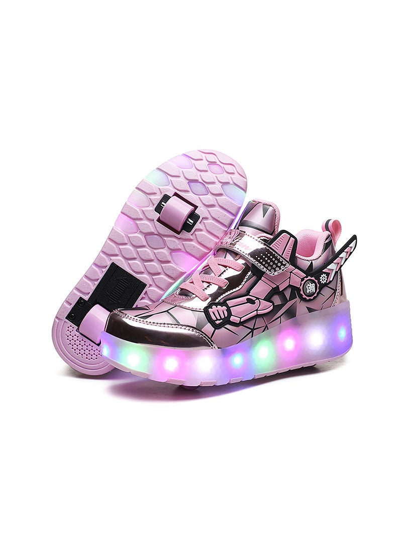 Breathability Roller Shoes USB Charge Girls Boys Sneakers with Wheels LED Roller Skates Shoes - Image 1