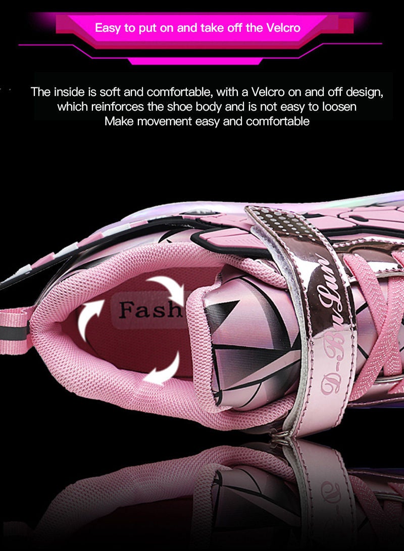 Breathability Roller Shoes USB Charge Girls Boys Sneakers with Wheels LED Roller Skates Shoes - Image 5