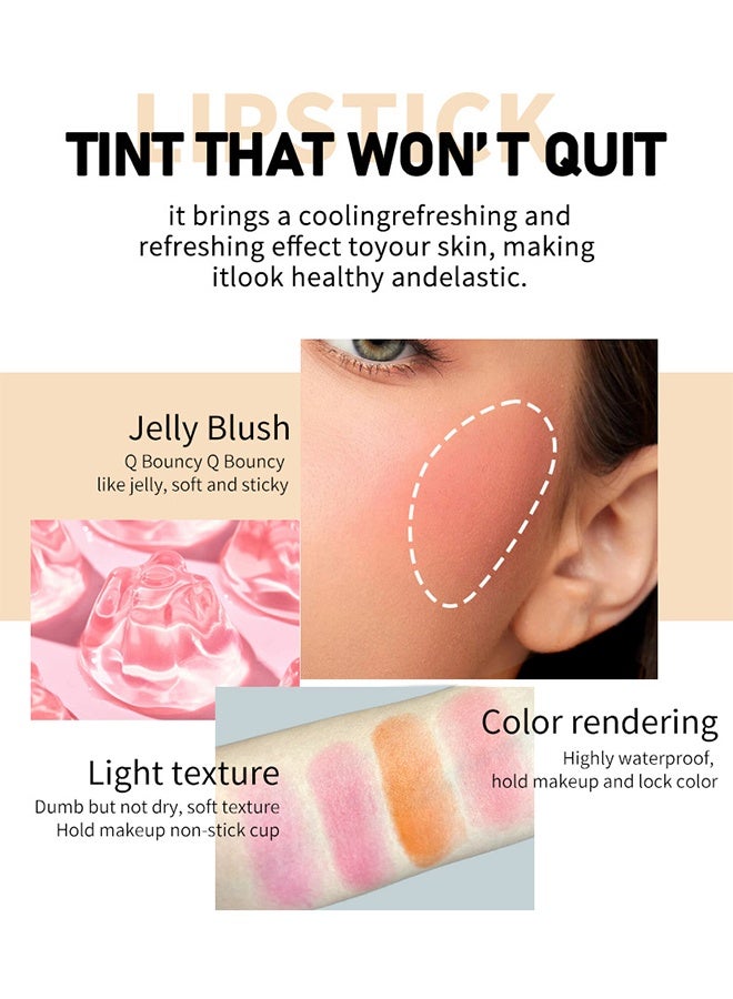 Vibely Blush Lip Stick - Jelly Lip & Cheek Tint Blush Cream,Fruit Jelly Blush and Lip Tint Stick #04  - Image 4
