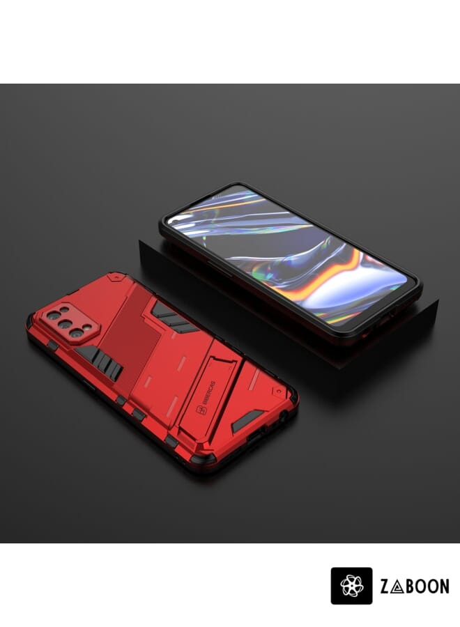 Zaboon غطاء حماية لهاتف OPPO Realme 7 Pro بتصميم بانك درع 2 في 1 من PC + TPU مقاوم للصدمات مع حامل غير مرئي - Image 2
