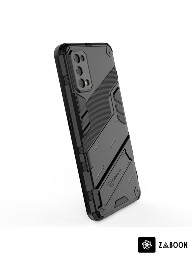 Zaboon غطاء حماية لهاتف OPPO Realme 7 Pro بتصميم بانك درع 2 في 1 من PC + TPU مقاوم للصدمات مع حامل غير مرئي - Image 5