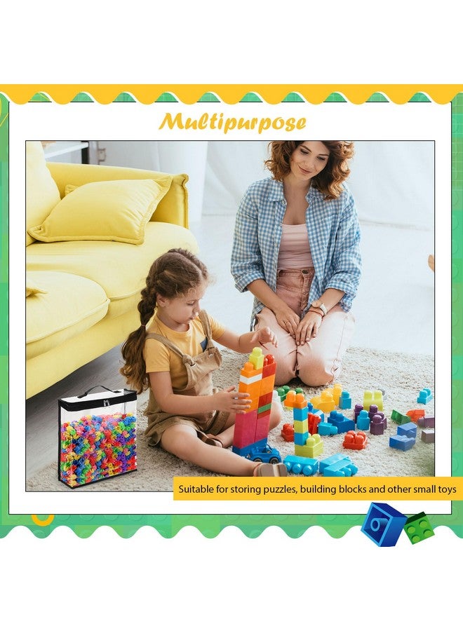 GliCraft 3 Pcs Toy Storage Bags with Zipper Clear PVC Organizing Bags with Zippered Waterproof for Storage Transparent Plastic Travelling Pouch for Toys Building Blocks Kids Books Puzzles - Image 5