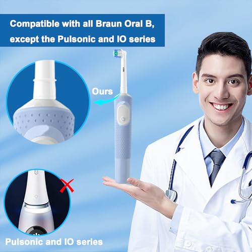 ARTCESAR Replacement Heads for Oral B,12 Pack Soft Electric Toothbrush Heads,Deep and Precise Cleaning for Oral B Braun Pro1000/1500/7500/3000/7000/8000/500 (Black) - Image 2