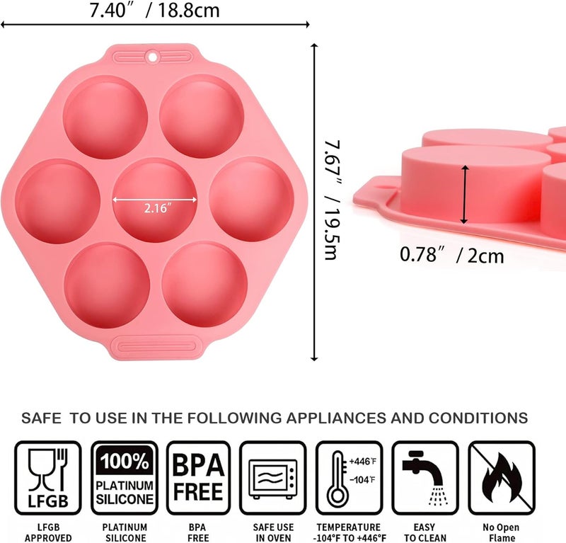 Sidosir 2Pcs Oreo Cookie Chocolate Silicone Mold, 7-Cavity Round Cylinder Oreo Chocolate Cover Molds for Candy, Silicone Baking Molds for Mini Cakes, Jelly - Image 2
