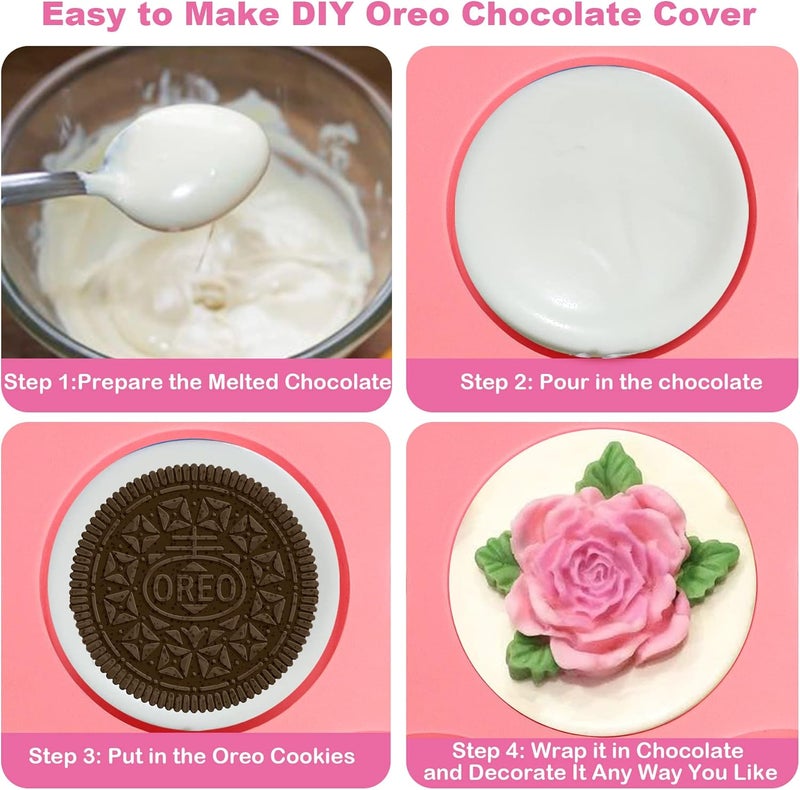 Sidosir 2Pcs Oreo Cookie Chocolate Silicone Mold, 7-Cavity Round Cylinder Oreo Chocolate Cover Molds for Candy, Silicone Baking Molds for Mini Cakes, Jelly - Image 5