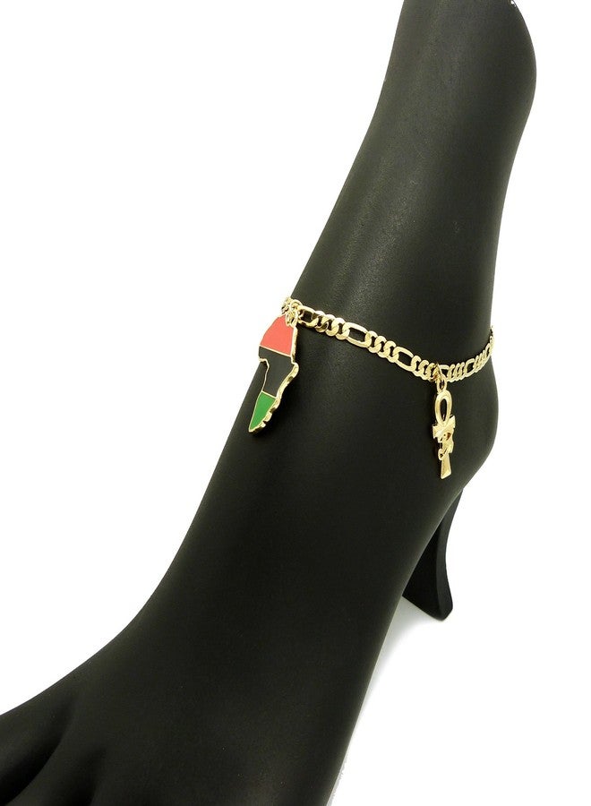 Fashion 21 سلسلة كاحل فيغارو 10" 3.5 مم سحر أنخ المصرية، عين حورس، نفرتيتي، قارة أفريقيا (نفرتيتي + أنخ + 3 سحر) للنساء من فاشن 21 - Image 2