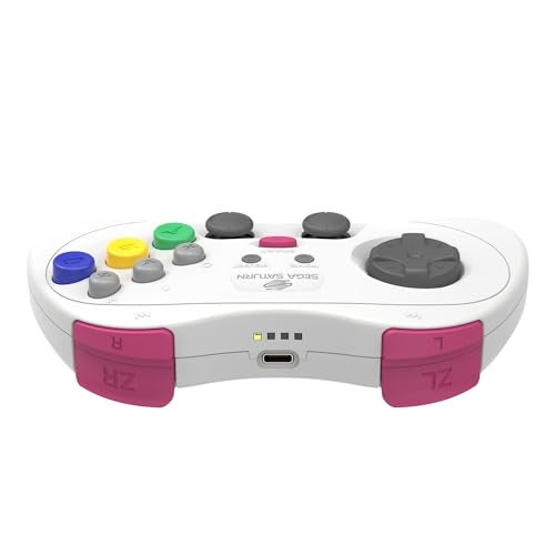 Retro Bit Retro-Bit SEGA Saturn® PRO - 2.4GHz Wireless Pro Controller for Sega Saturn, Sega Genesis Mini, Switch, PC, Mac - Includes 2 Receivers - White - Image 5