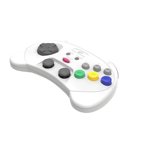 Retro Bit Retro-Bit SEGA Saturn® PRO - 2.4GHz Wireless Pro Controller for Sega Saturn, Sega Genesis Mini, Switch, PC, Mac - Includes 2 Receivers - White - Image 4