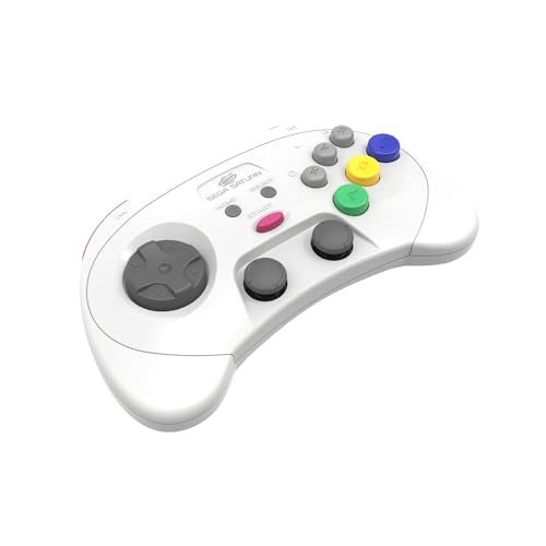 Retro Bit Retro-Bit SEGA Saturn® PRO - 2.4GHz Wireless Pro Controller for Sega Saturn, Sega Genesis Mini, Switch, PC, Mac - Includes 2 Receivers - White - Image 3
