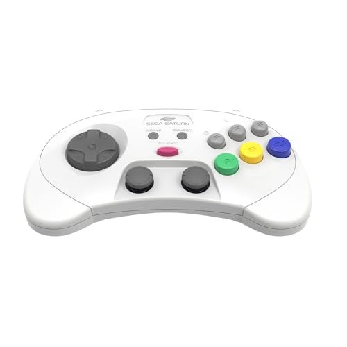 Retro Bit Retro-Bit SEGA Saturn® PRO - 2.4GHz Wireless Pro Controller for Sega Saturn, Sega Genesis Mini, Switch, PC, Mac - Includes 2 Receivers - White - Image 2