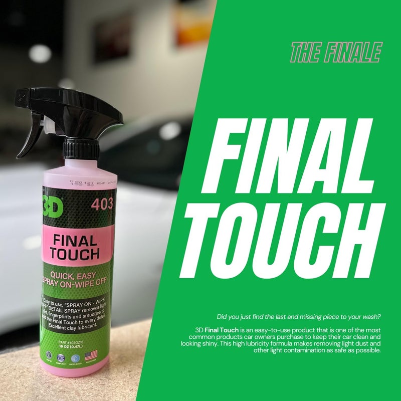 3D Final Touch Quick Detail Spray - Easy Spray On, Wipe Off Showroom Shine 16oz. - Image 1