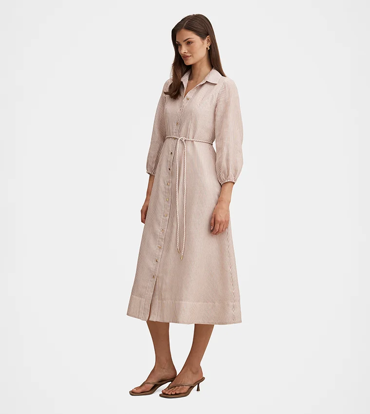 فورايفر نيو Maisy Silk Blend Shirt Dress