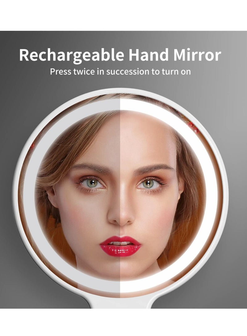 Y&D Handheld Mirror Cordless Rechargeable Light Up Technology Coating Not Easy to Leave Fingerprints Suitable for Carrying Travel Makeup Shaving - Image 2