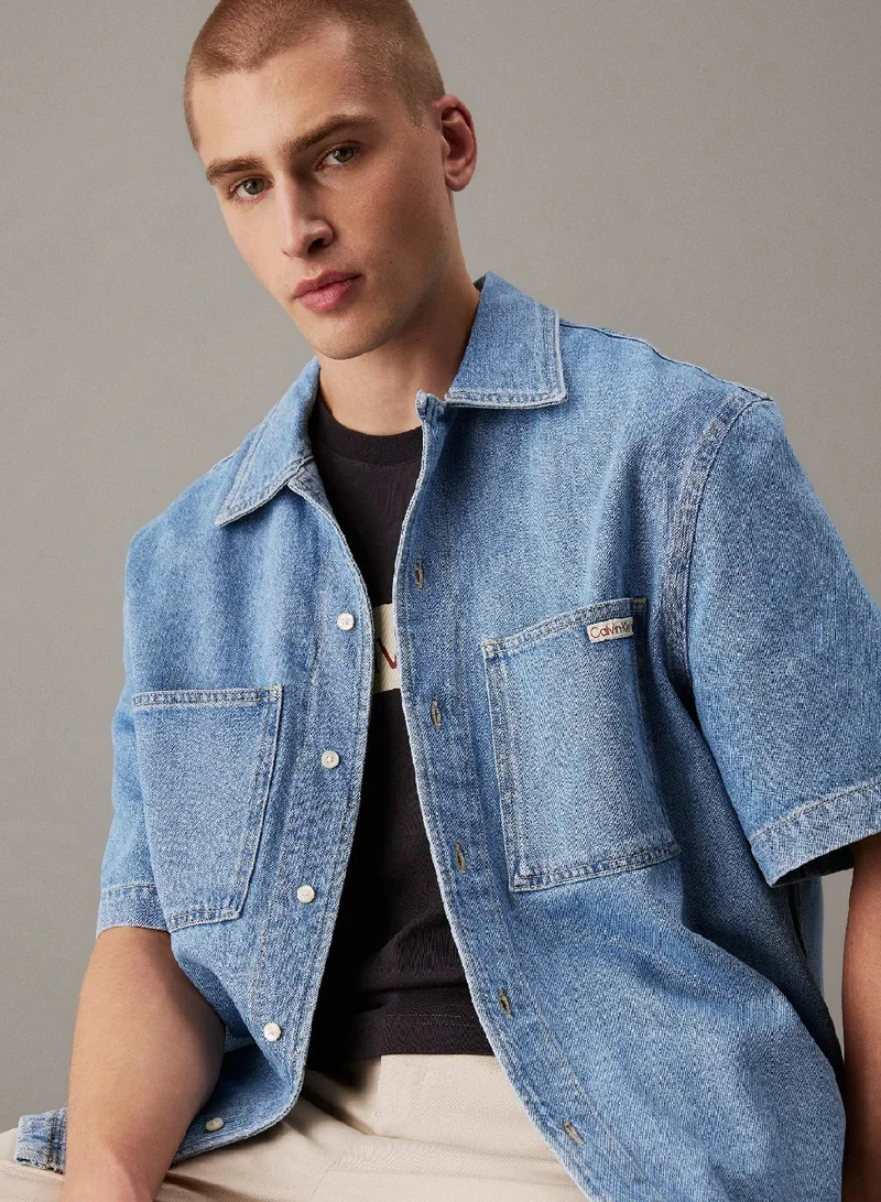 Calvin Klein Jeans Relaxed Denim Short Sleeve Shirt