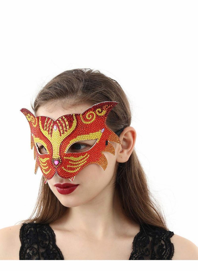 Y&D Masquerade Mask for Women Man DIY 5D Diamond Paintings Carnival Mardi Gras Prom Ball Bar Costume Party Supplies, Tiger Fox Owl, 3 Pieces  - Image 3