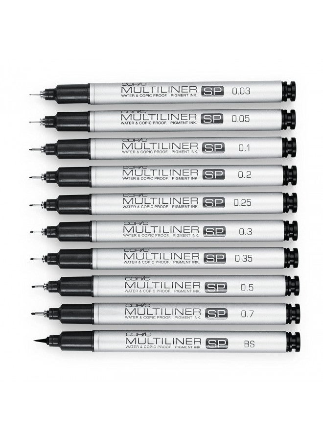 COPIC قلم ماركر كوبرك متعدد الخطوط SP حبر أسود، رأس 0.1 - Image 2